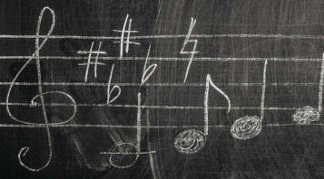 Note musicali alla lavagna