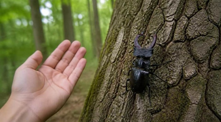 Cervo Volante (Lucanus cervus) in mostra a Rivalta sul Mincio